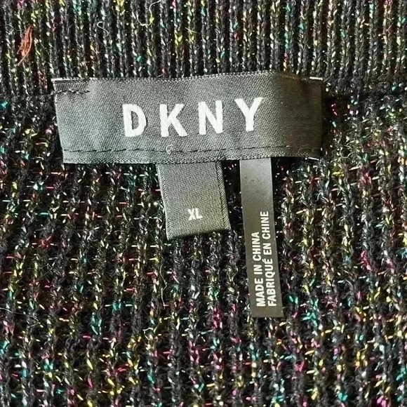 DKNY Multi-Color Shimmer Ruffle Sleeve Sweater - Picture 6 of 10